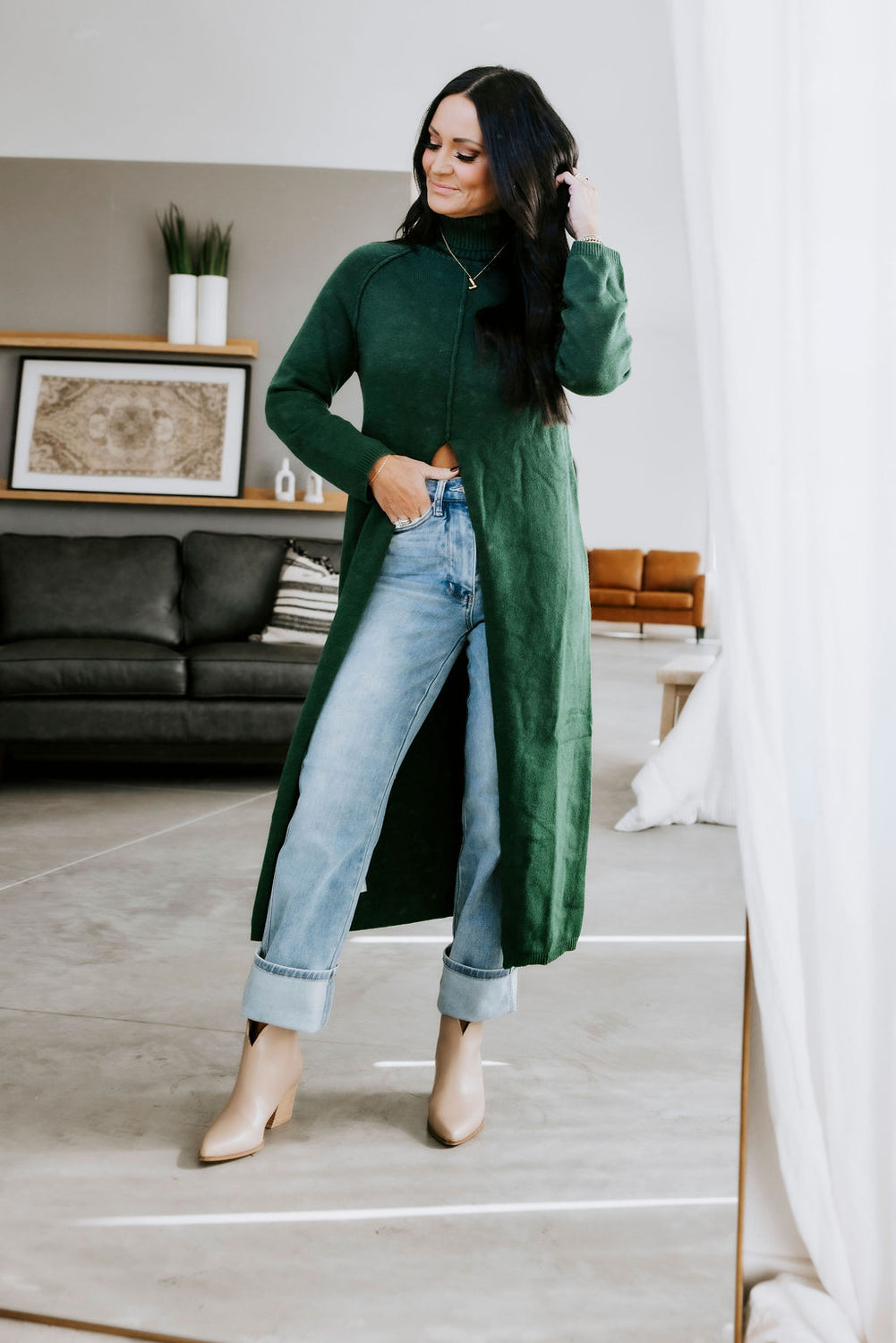 Lizbeth High Slit Sweater