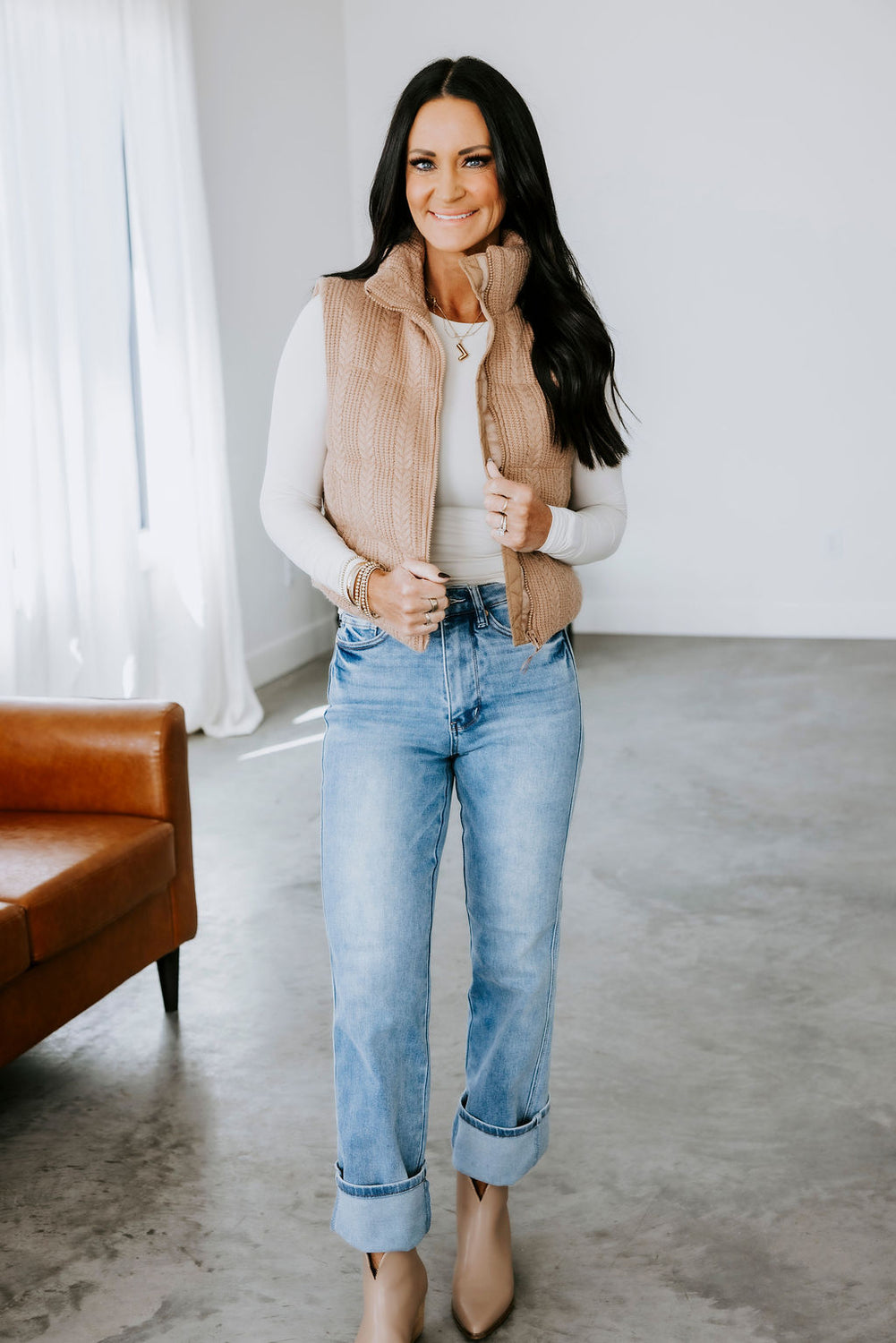 Stormi Cable Puffer Vest