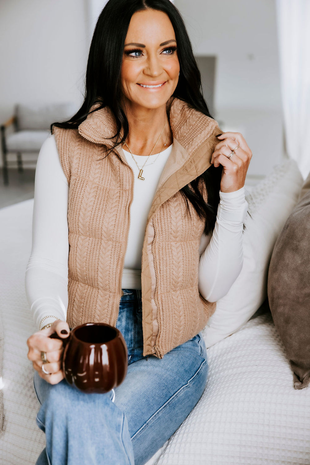 Stormi Cable Puffer Vest