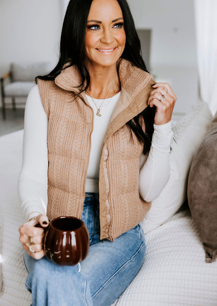 Stormi Cable Puffer Vest product view