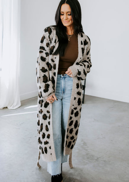 Farrah Leopard Duster Cardigan product view