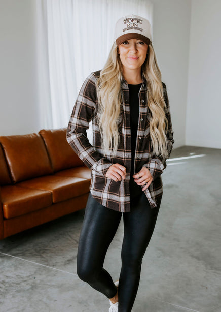 Cassian Plaid Button Down Top product view