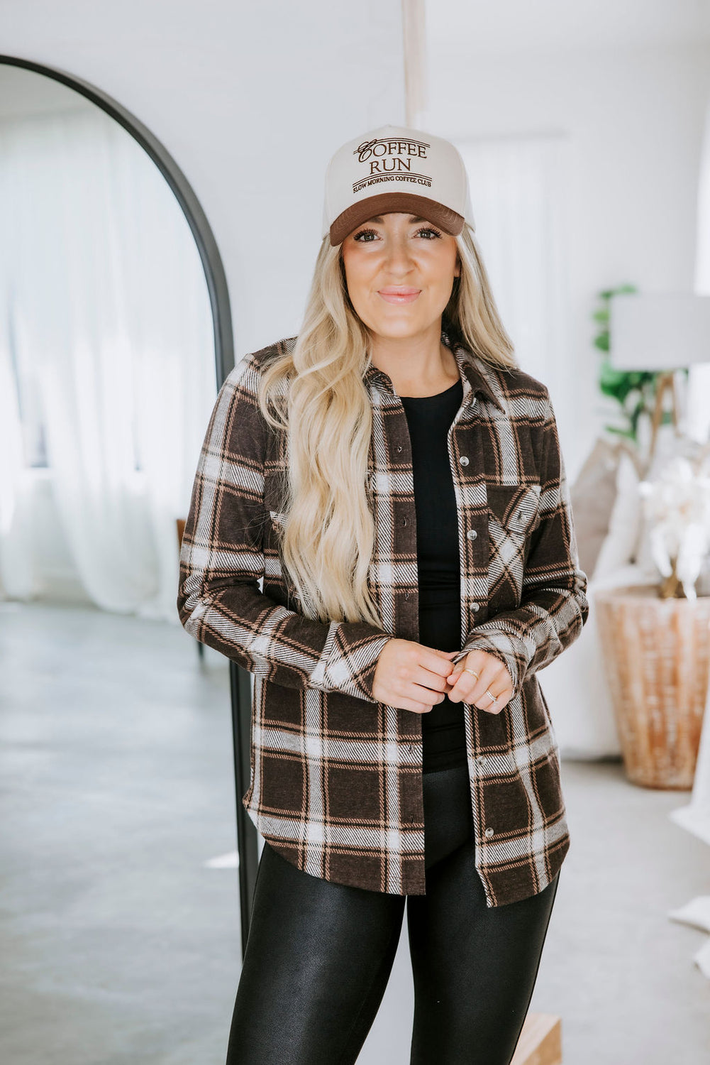 Cassian Plaid Button Down Top