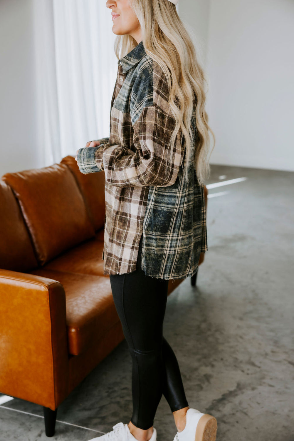 Gentry Colorblock Plaid Top