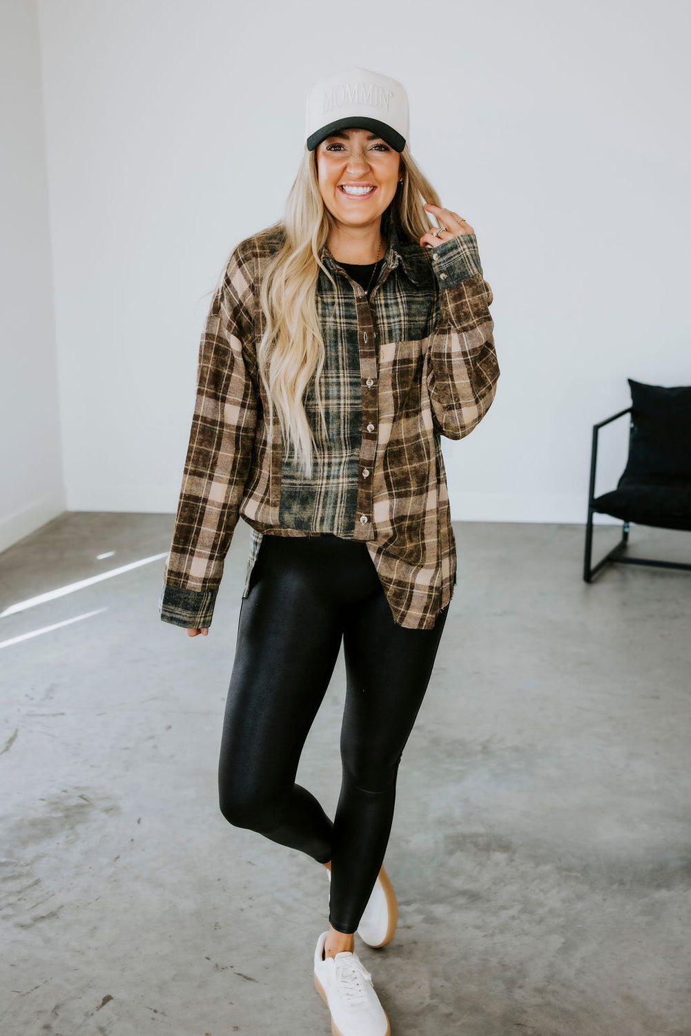 Gentry Colorblock Plaid Top