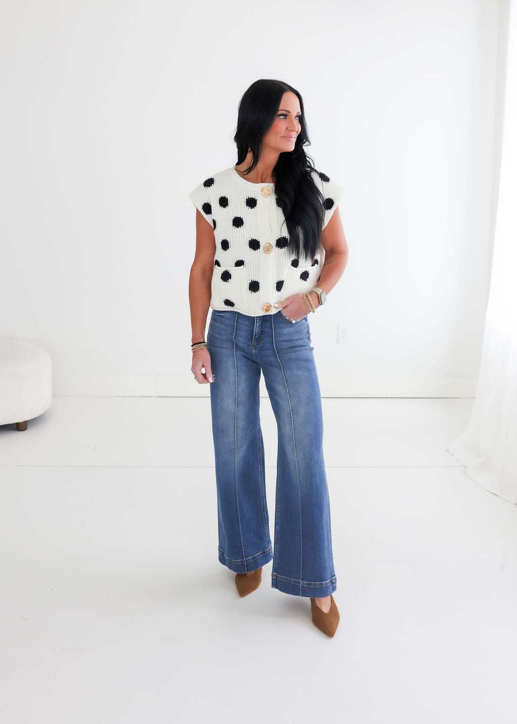 Eddie Polka Dot Knit Vest