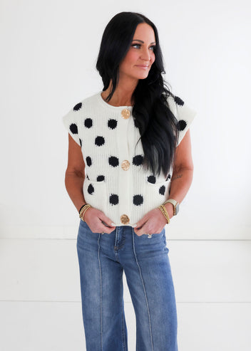 Eddie Polka Dot Knit Vest