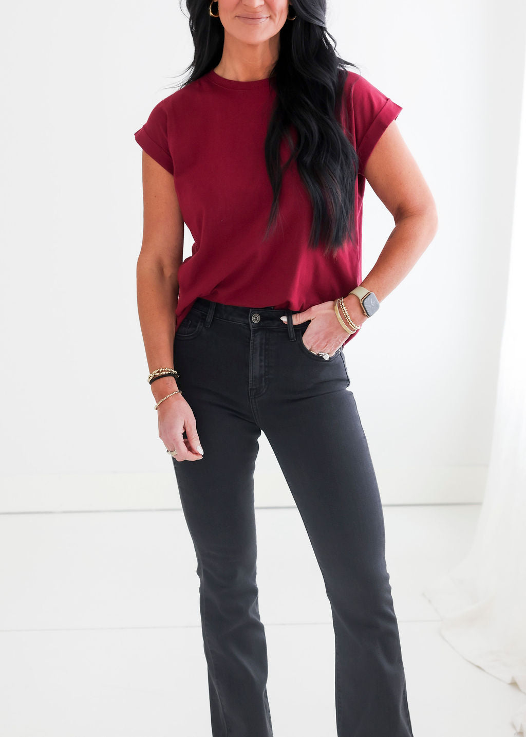Francene Folded Sleeve Tee