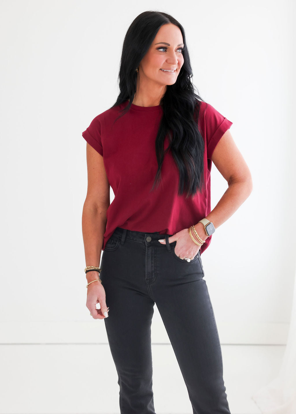 Francene Folded Sleeve Tee
