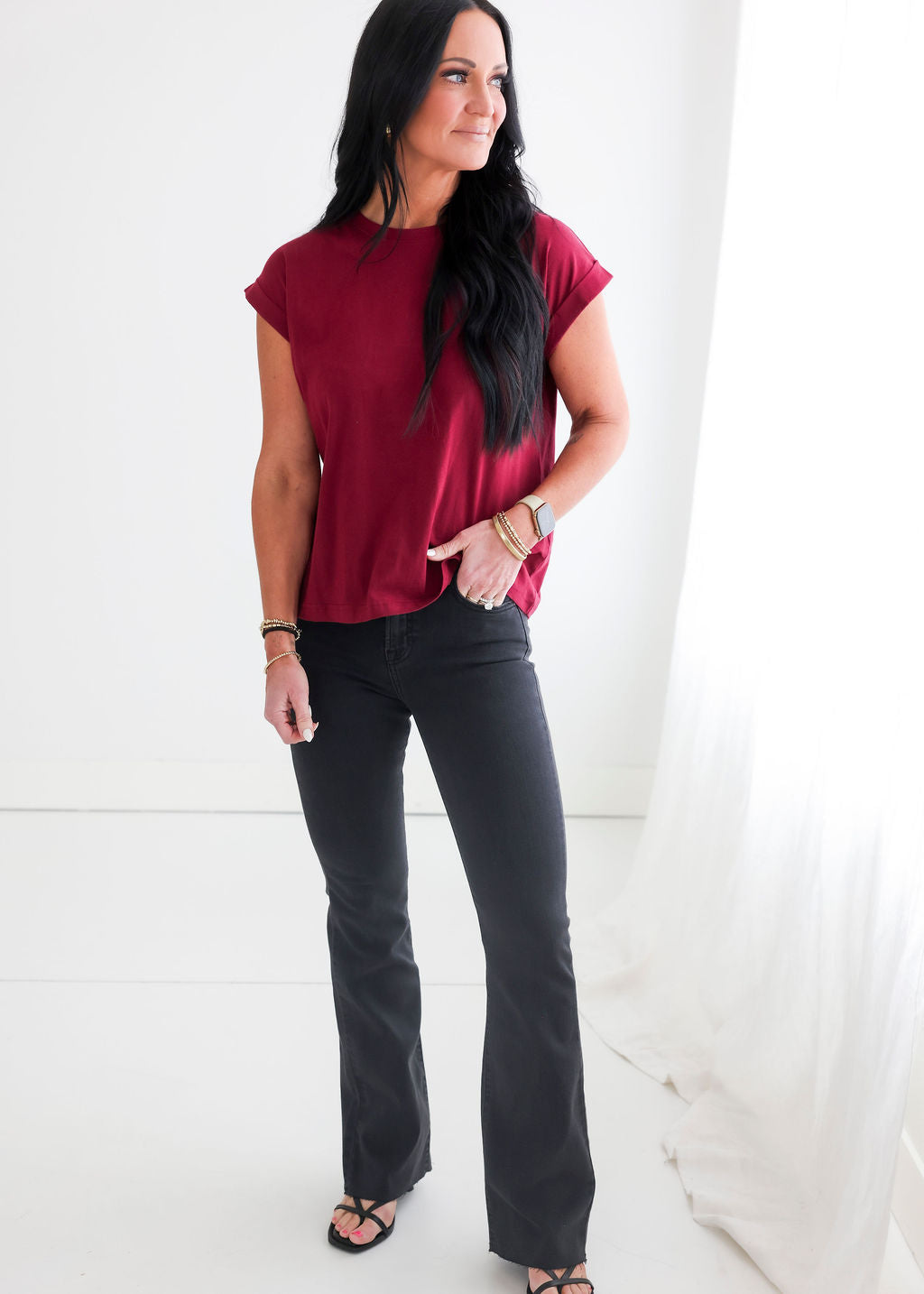 Francene Folded Sleeve Tee