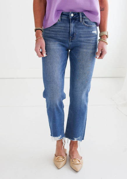 Esther Lovervet Cropped Straight Jean product view