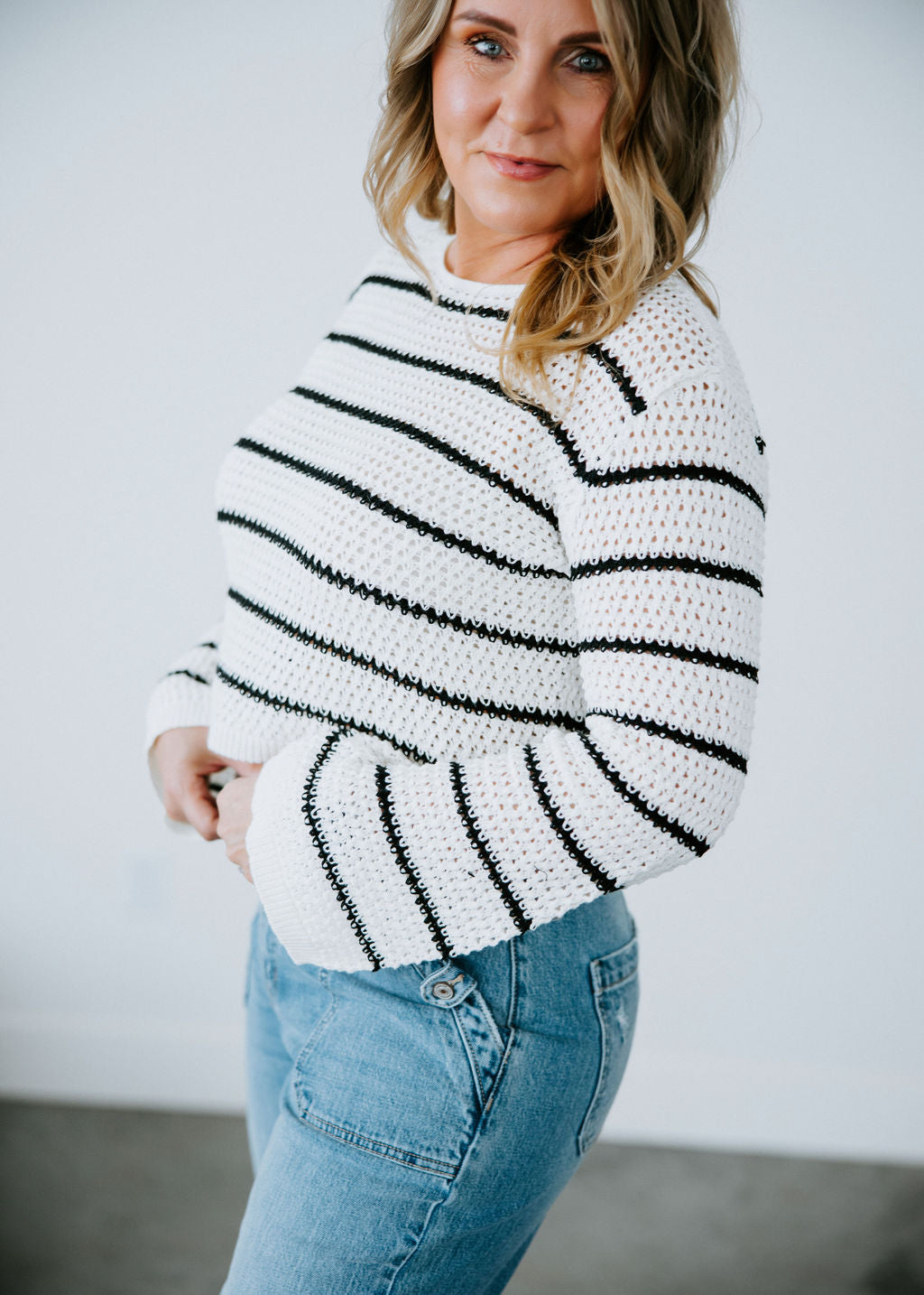image of Makenna Striped Sweater