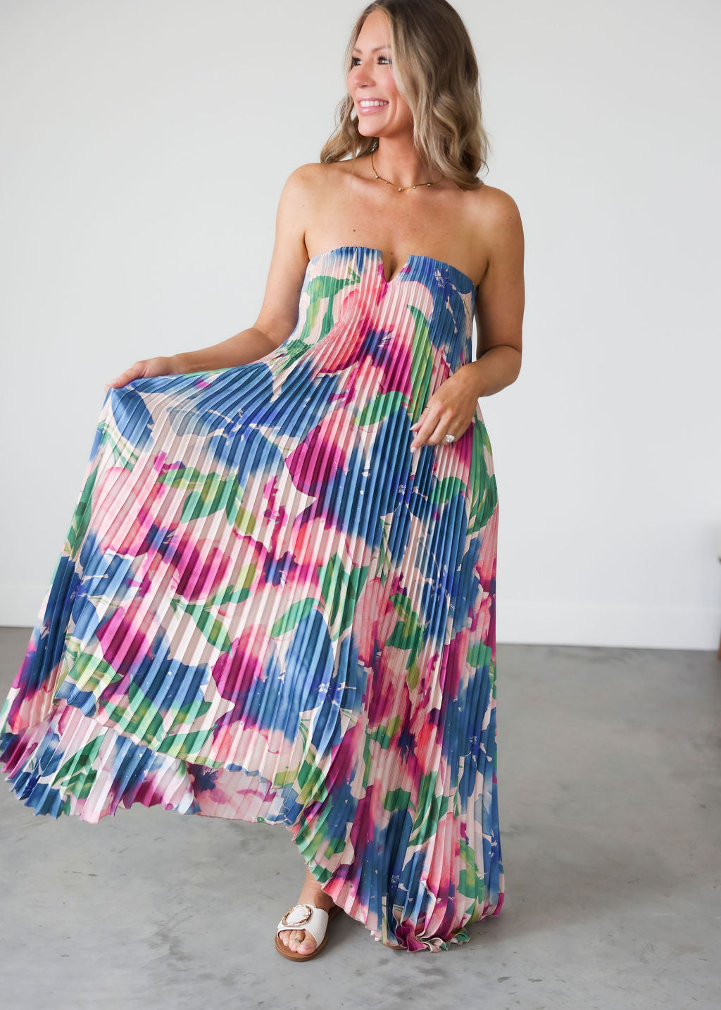 Mellie Pleated Maxi Dress