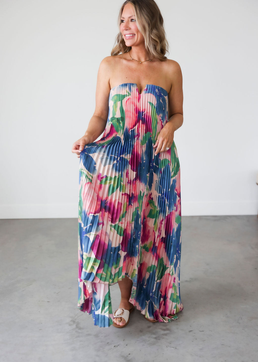 Mellie Pleated Maxi Dress