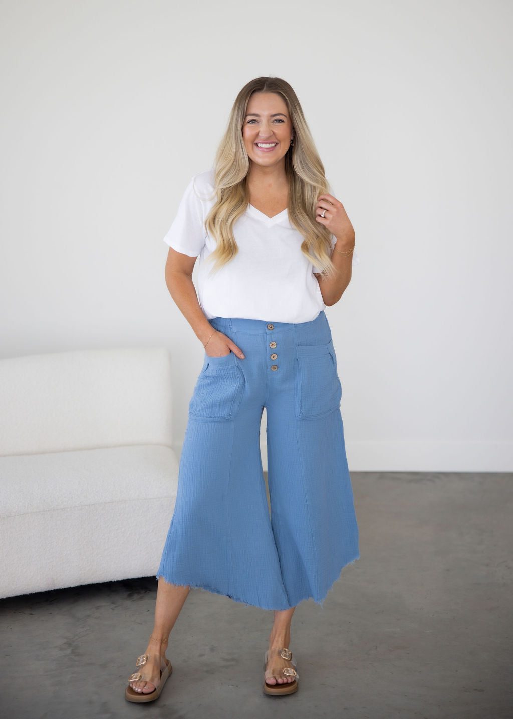 Cindy Linen Culotte Pants