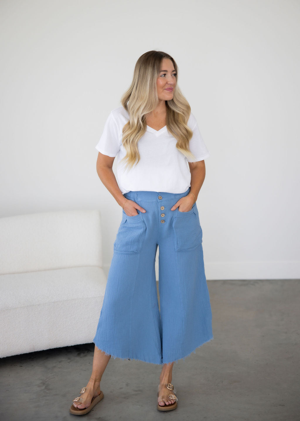Cindy Linen Culotte Pants