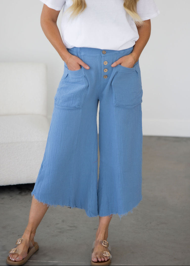 Cindy Linen Culotte Pants
