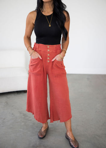 Cindy Linen Culotte Pants