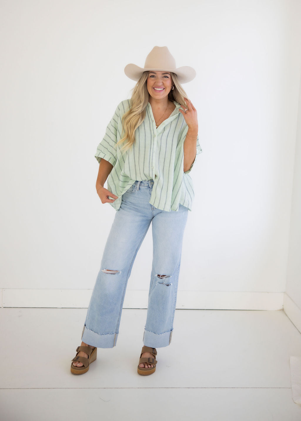 Nina Oversized Woven Top