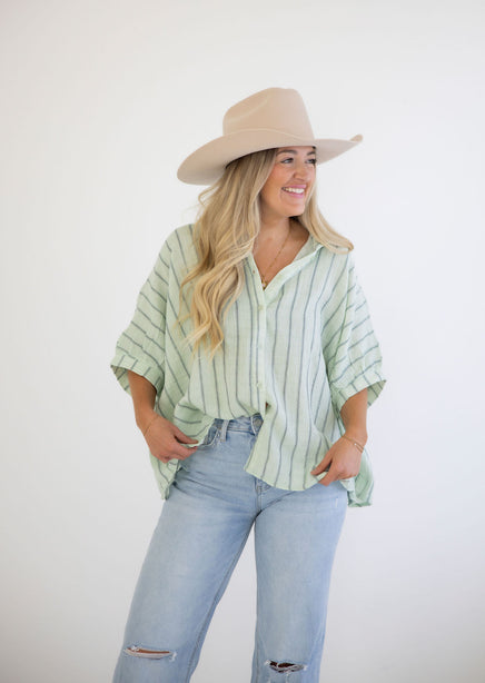 Nina Oversized Woven Top product view