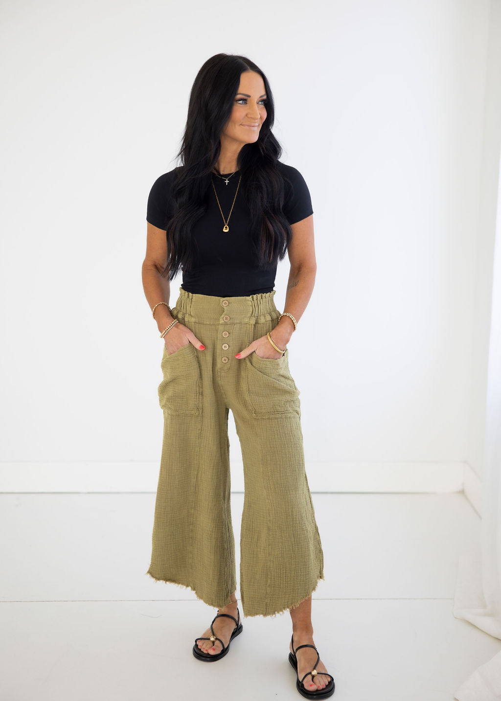Cindy Linen Culotte Pants