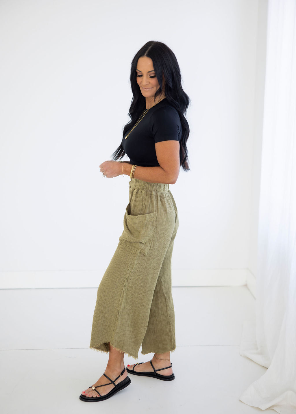 Cindy Linen Culotte Pants