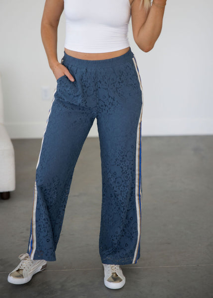 Floral Lace Track Pants | Lauriebelles