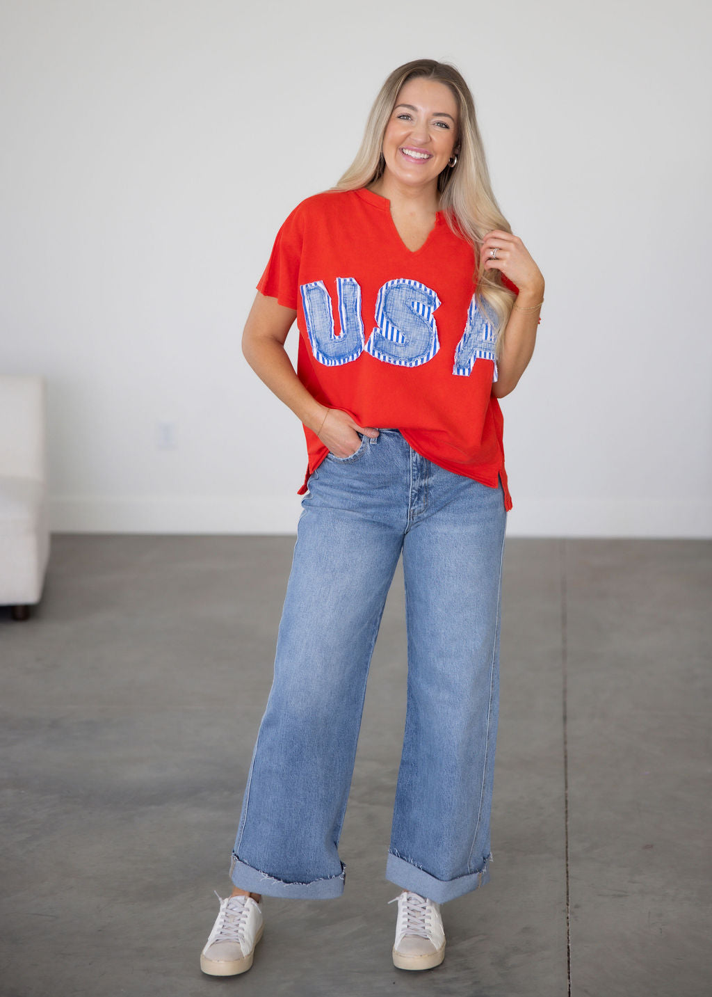 USA Vintage Print Top