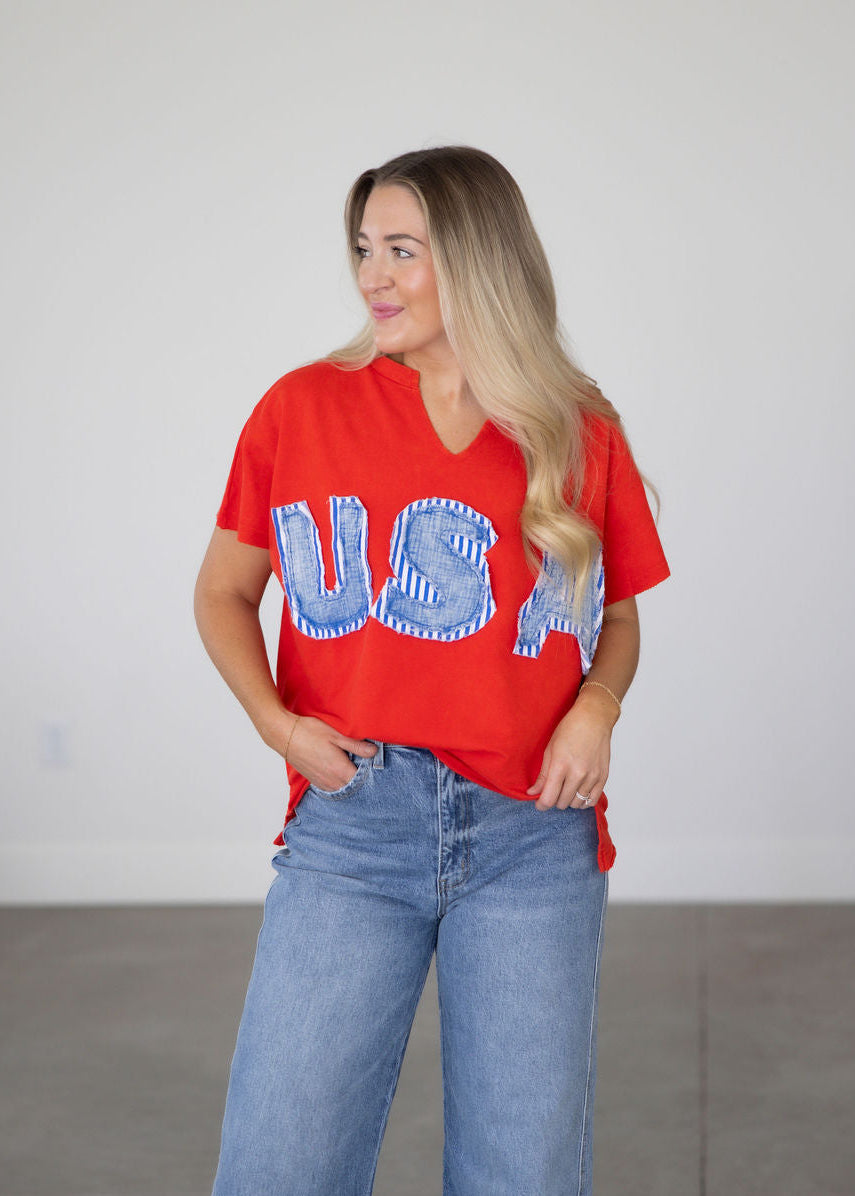image of USA Vintage Print Top