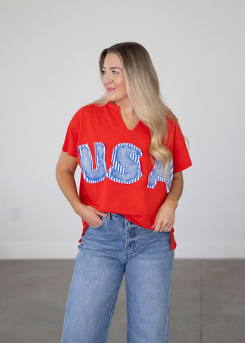 USA Vintage Print Top
