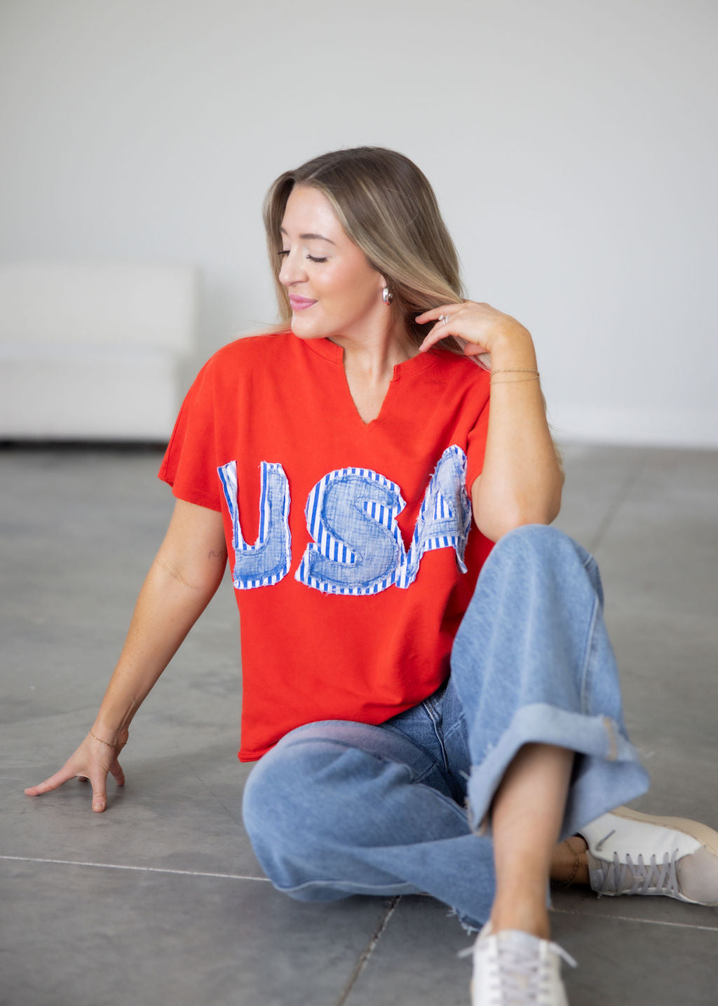 USA Vintage Print Top
