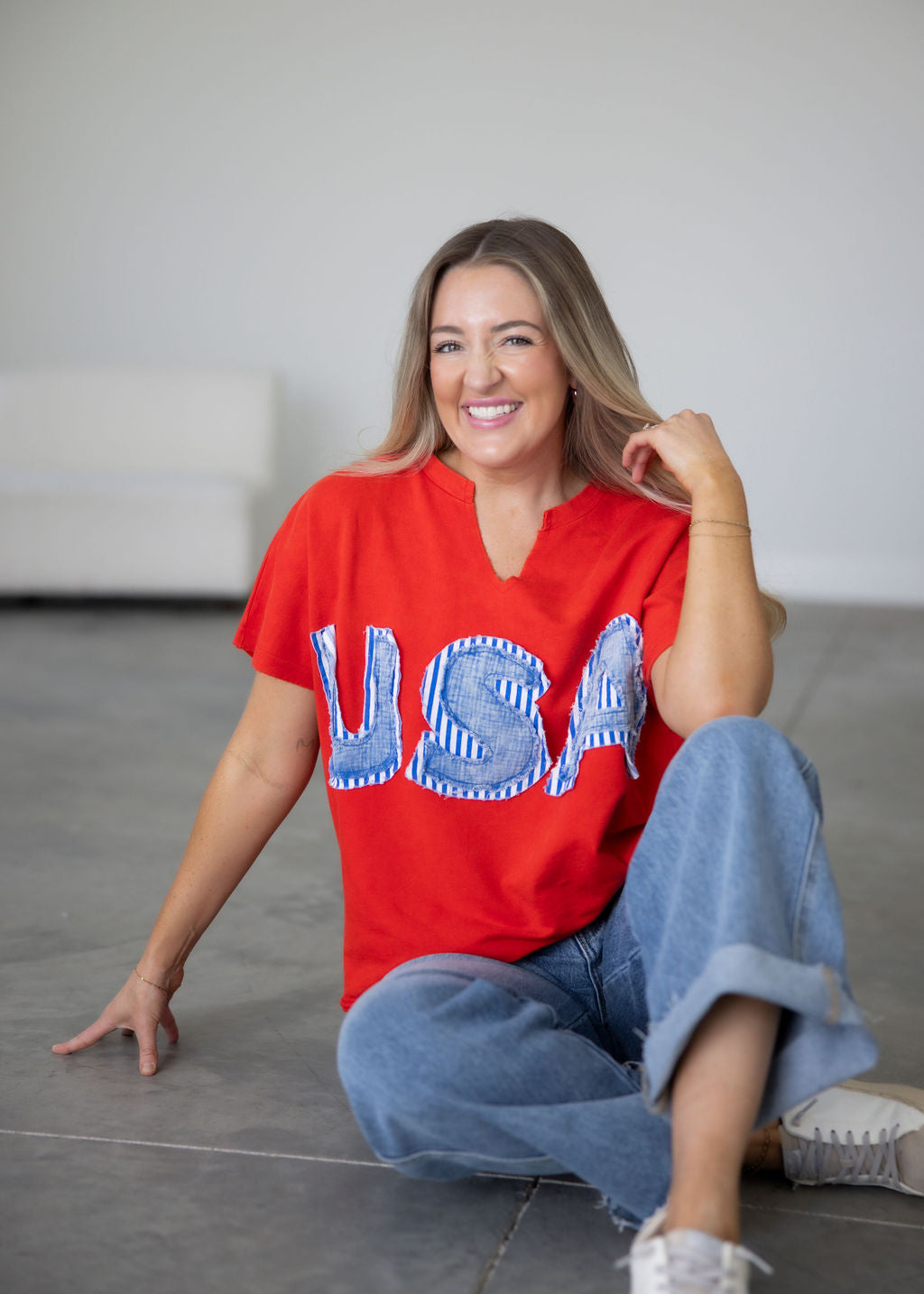 USA Vintage Print Top