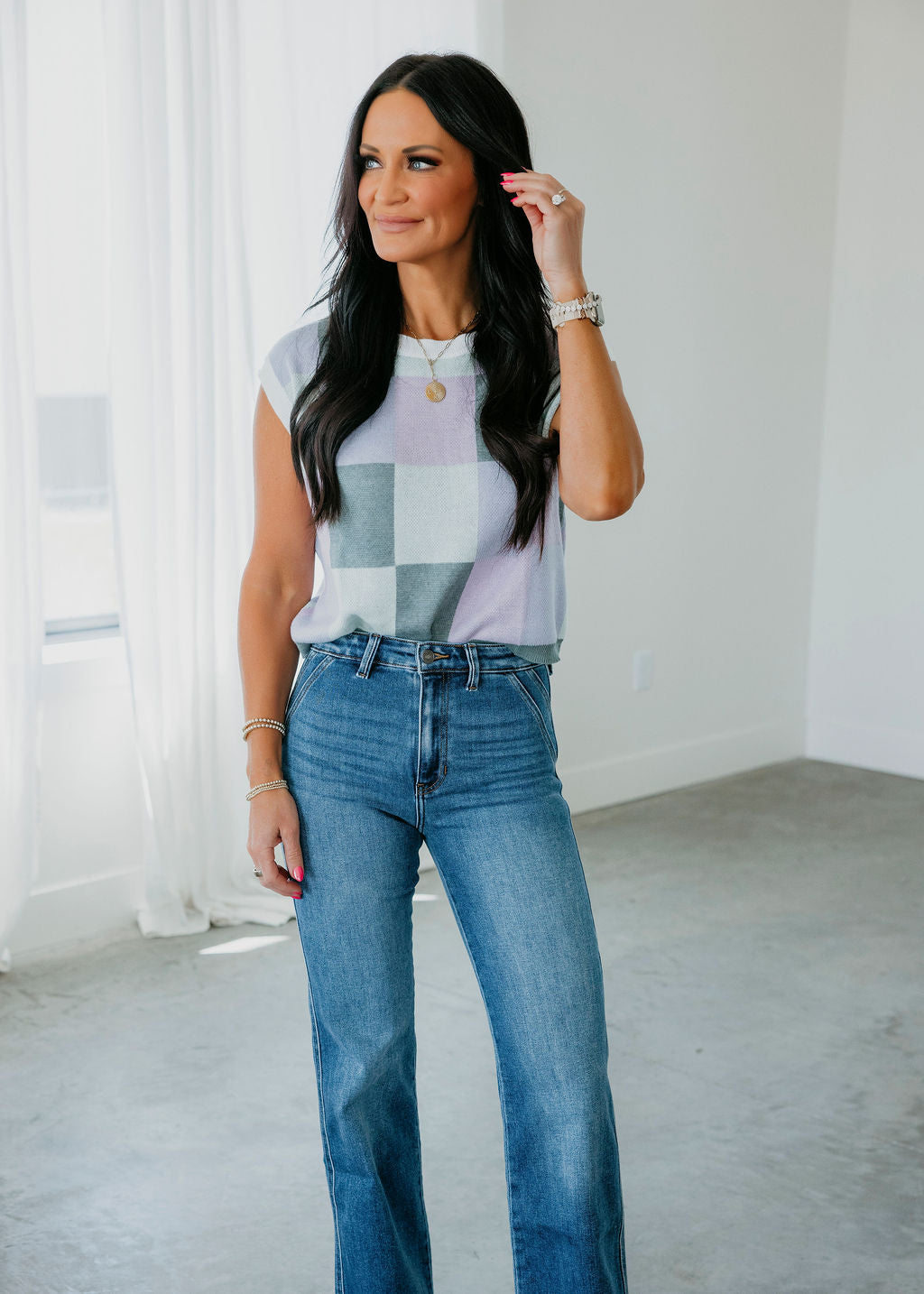 Kellin Checkered Crop Top