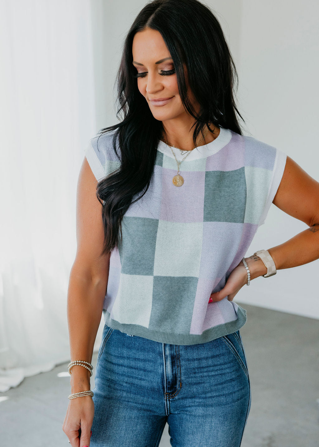 Kellin Checkered Crop Top