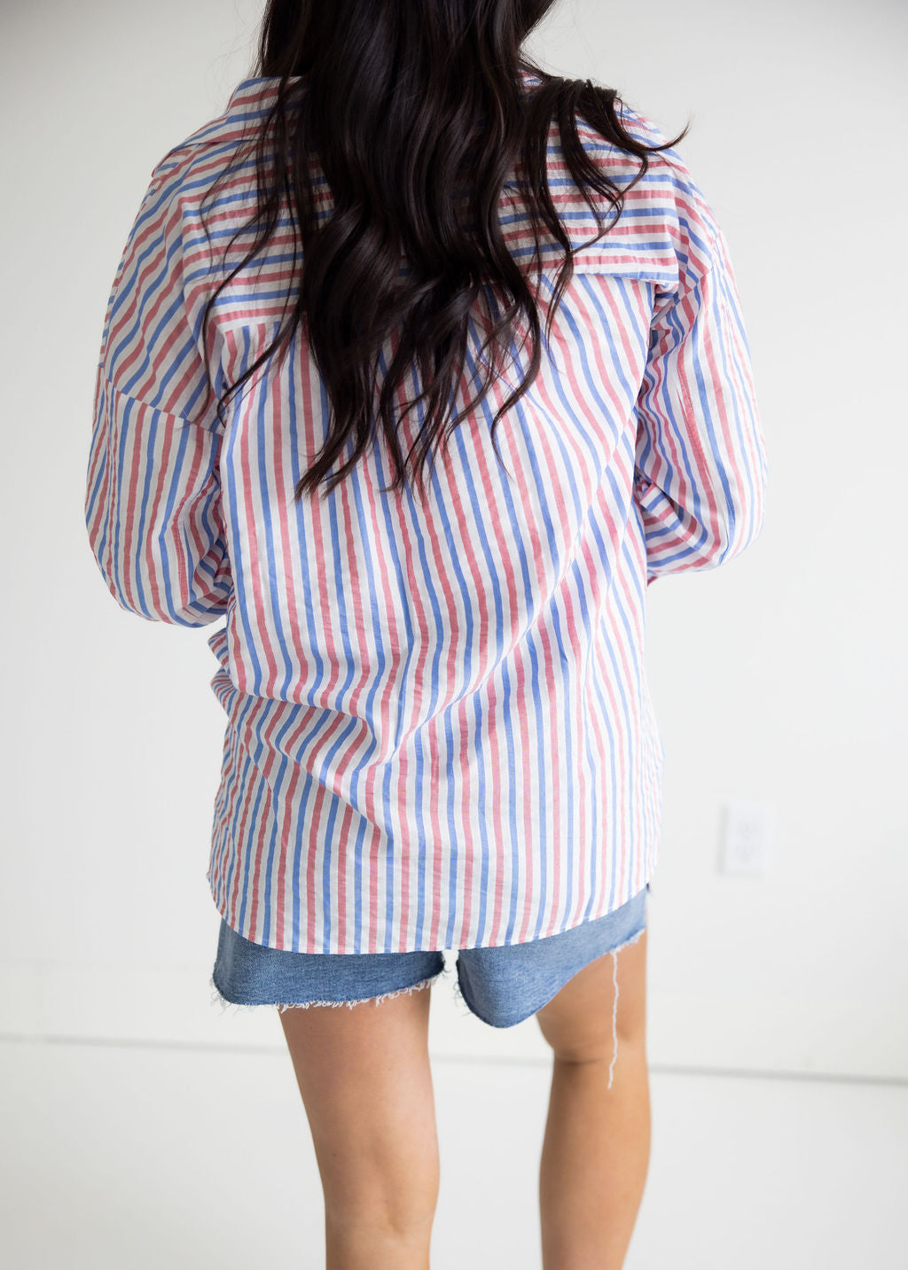 Glory Striped Button Down Top