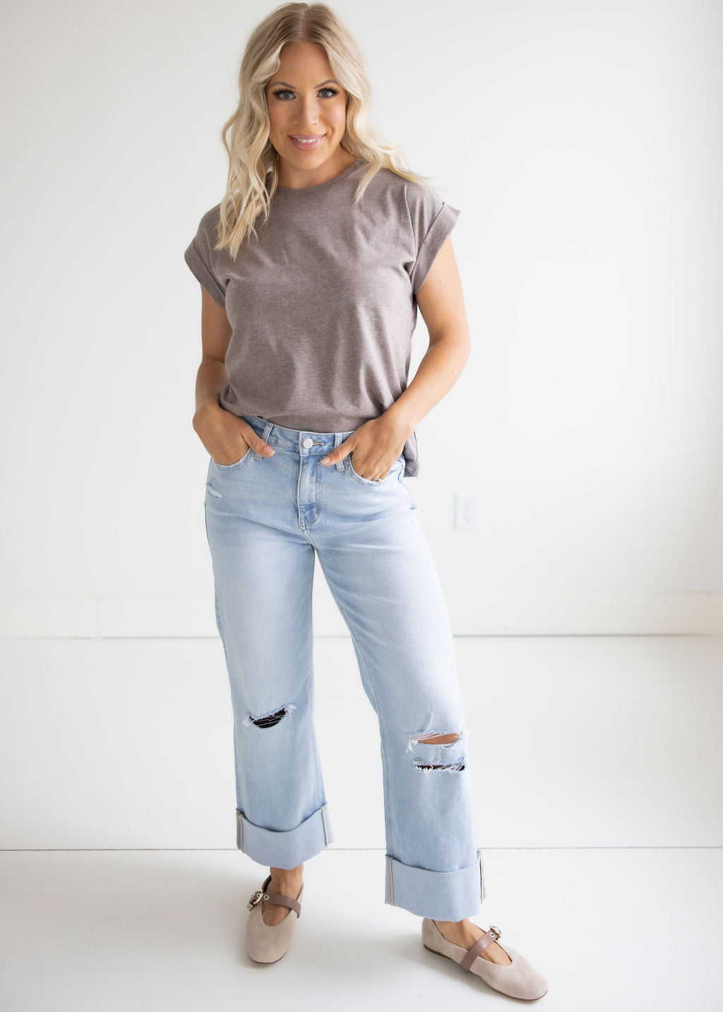 Francene Folded Sleeve Tee