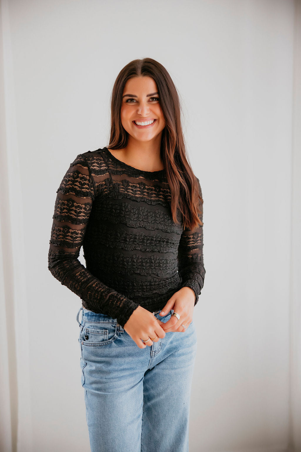 image of Tyrah Ruffle Lace Top