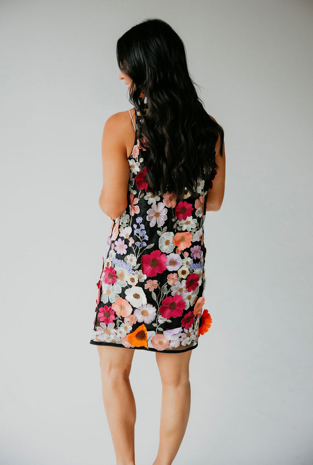 Anisa Floral Embroidered Dress
