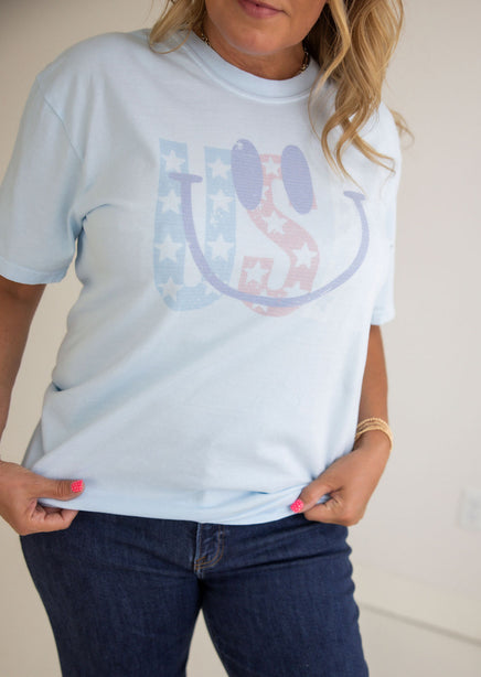 USA Smiley Graphic Tee product view