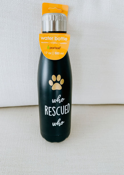 Who Rescued Who Water Bottle