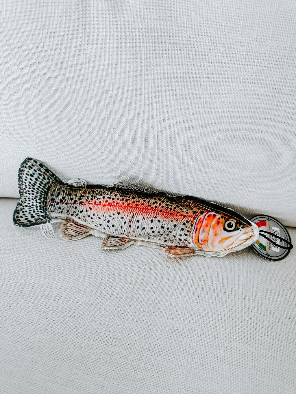 image of Denim Rainbow Trout Dog Toy