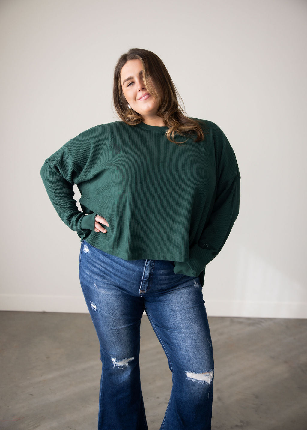 Sky Waffle Long Sleeve by Lily & Lottie