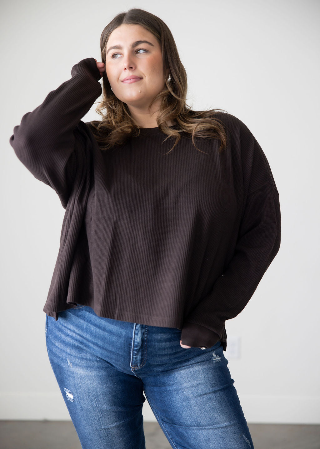 Sky Waffle Long Sleeve by Lily & Lottie