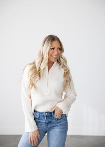 Lonnie Knit Quarter Zip Sweater