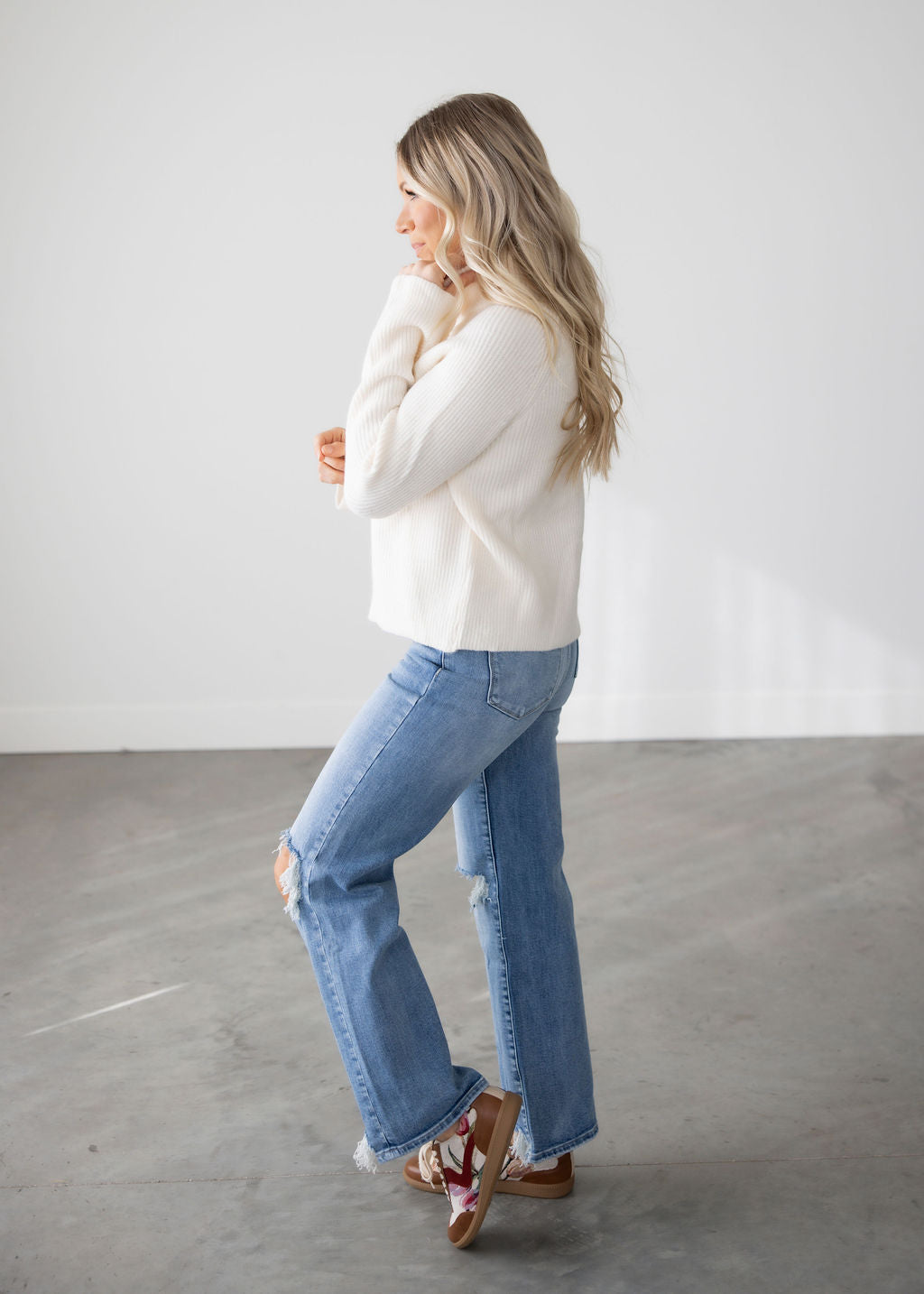 Lonnie Knit Quarter Zip Sweater