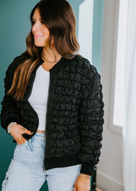 Colleen Grid Textured Jacket