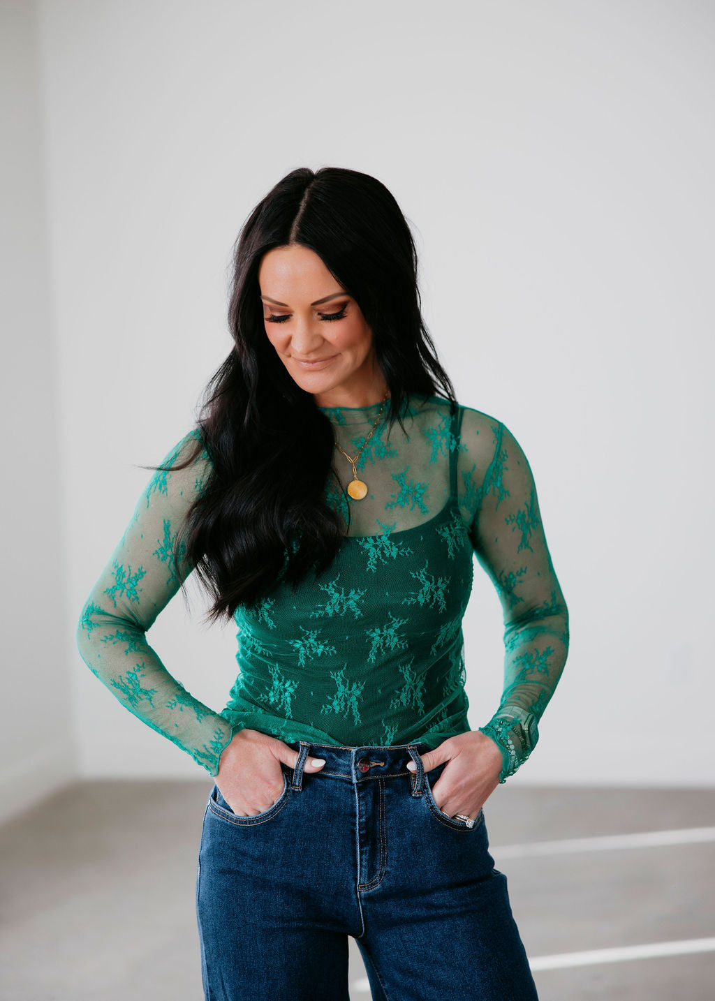 image of Ember Floral Mesh Top