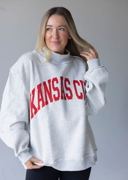Kansas City Reversible Mock Neck Sweatshirt | Lauriebelles