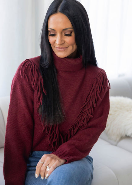 Maddison Fringe Trim Sweater product view
