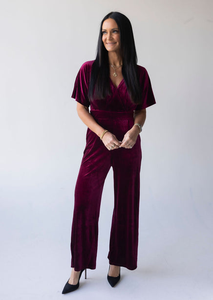 Zarah Velvet Pocketed Jumpsuit product view